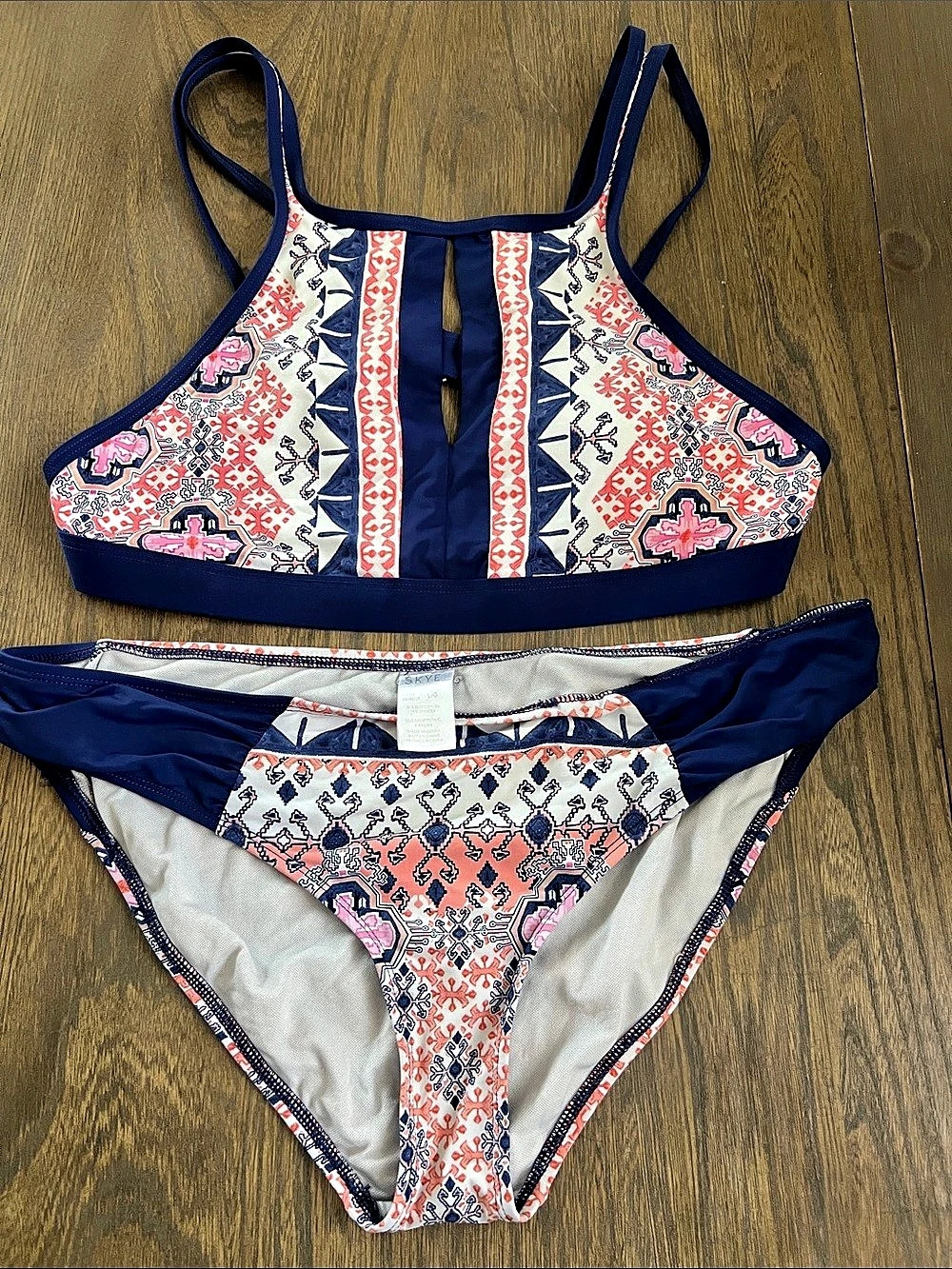 SKYE Women's Geometric Bikini Set in Blue